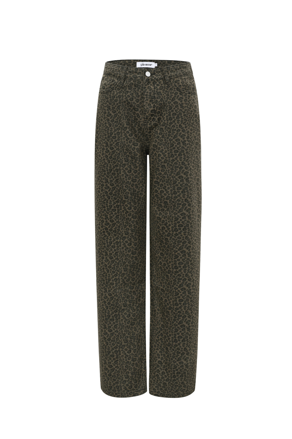 Coton Tissé Pantalon Droit Femme Imprimé Léopard Automne/Hiver