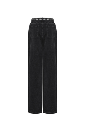 Tissu Coton Femmes Pantalon Droit Rue Couleur Unie h5 Image3