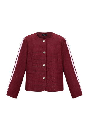 Tissu En Fibre De Polyester Femmes Veste Élégante À Carreaux Automne/Hiver h5