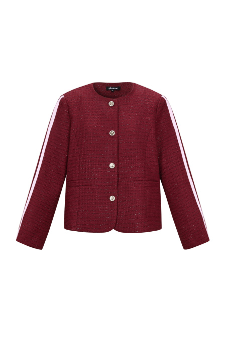 Tissu en Fibre de Polyester Femmes Veste Élégante à Carreaux Automne/Hiver 2