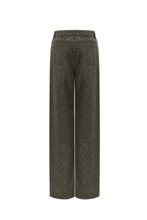 Coton Tissé Pantalon Droit Femme Imprimé Léopard Automne/Hiver h5 Image3