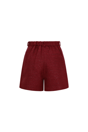 Shorts Femme Tissu Polyester Élégant À Carreaux Automne/Hiver h5 Image3
