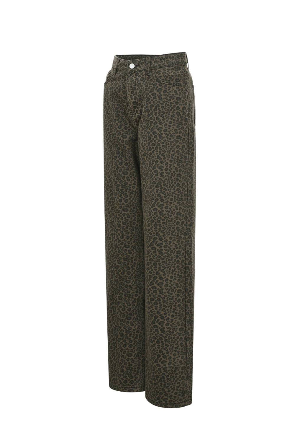 Coton Tissé Pantalon Droit Femme Imprimé Léopard Automne/Hiver h5Image2