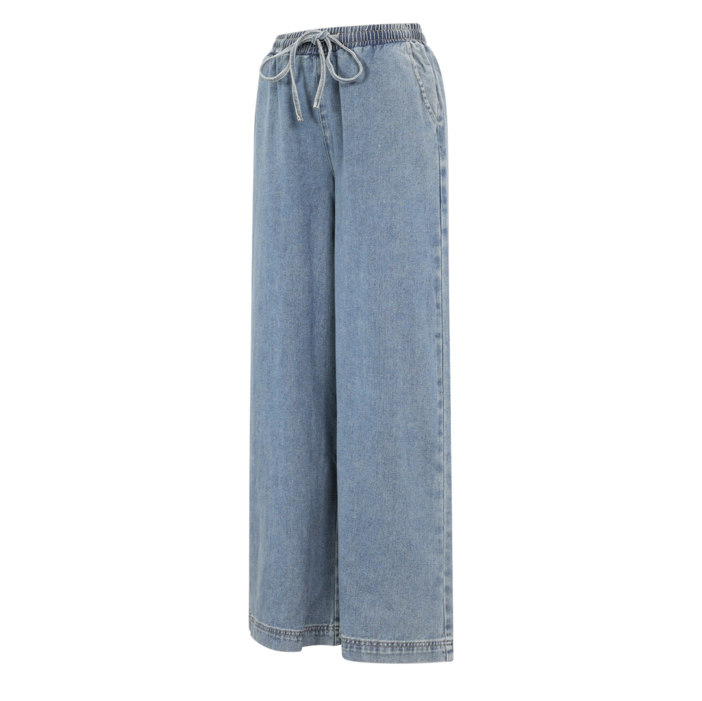 Coton Tissé Pantalon Large Femme Style Sportif Couleur Unie Image2
