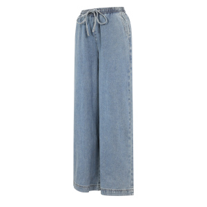 Coton Tissé Pantalon Large Femme Style Sportif Couleur Unie h5 Image2