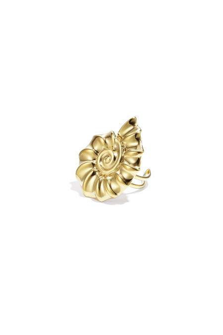 bague statement coquillage spirale