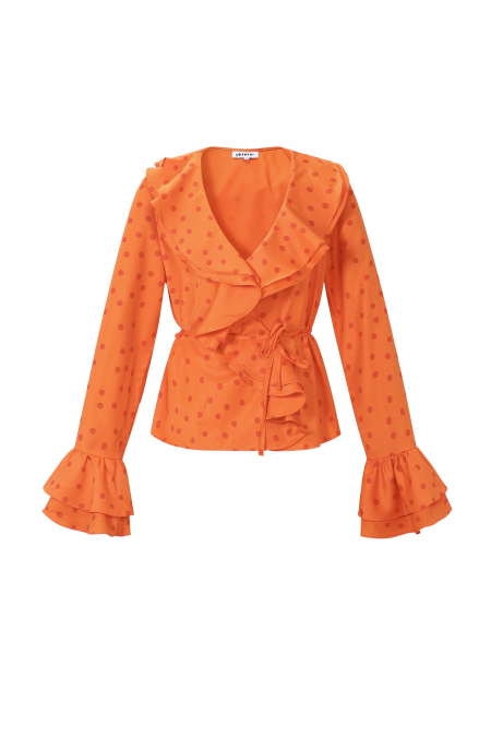 Blouse à volants à pois 2