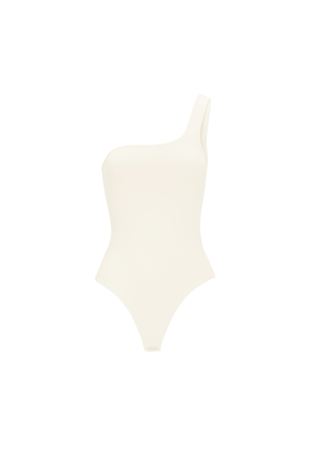Body Shapewear en Nylon Tricoté à Épaule Unique Printemps/Été Couleur Unie 2