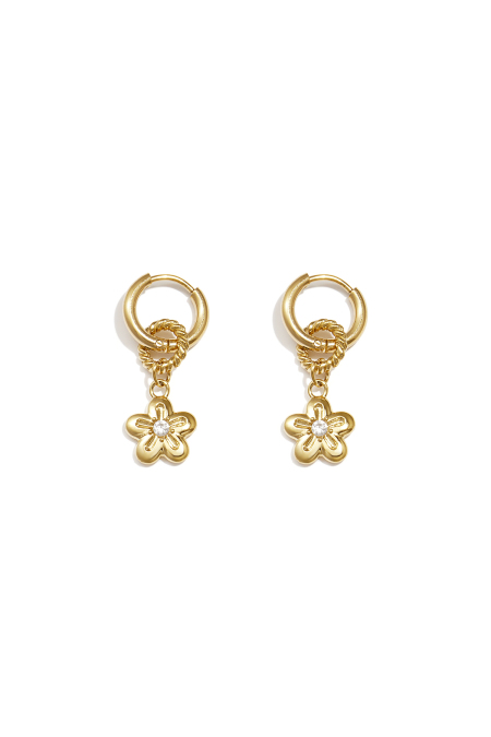 Boucles d'oreilles avec une marguerite pendante