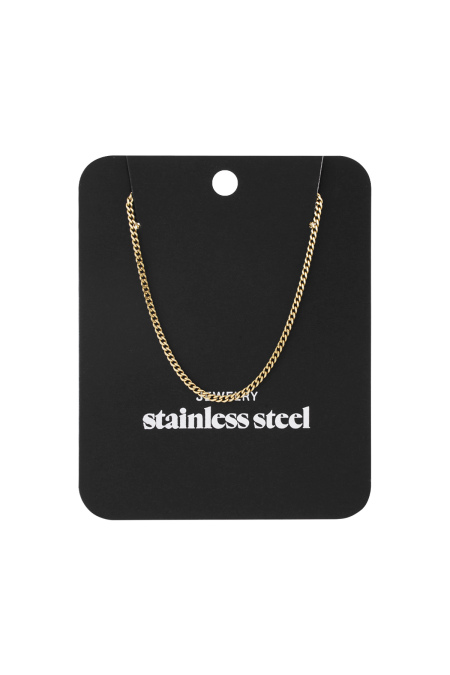 Collier Tiny Plain Chains Couleur Or Acier Inoxydable 2