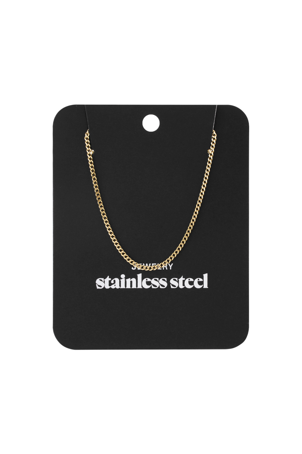 Collier Tiny Plain Chains Couleur Or Acier Inoxydable h5Image2