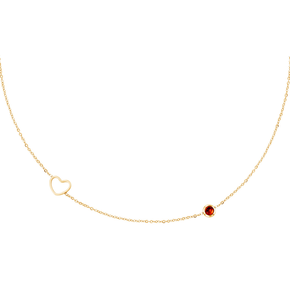 Collier Avec Pierre De Naissance Janvier En Or 