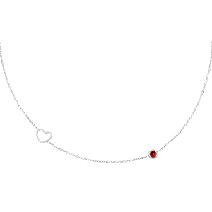 Collier Avec Pierre De Naissance Janvier En Argent h5 