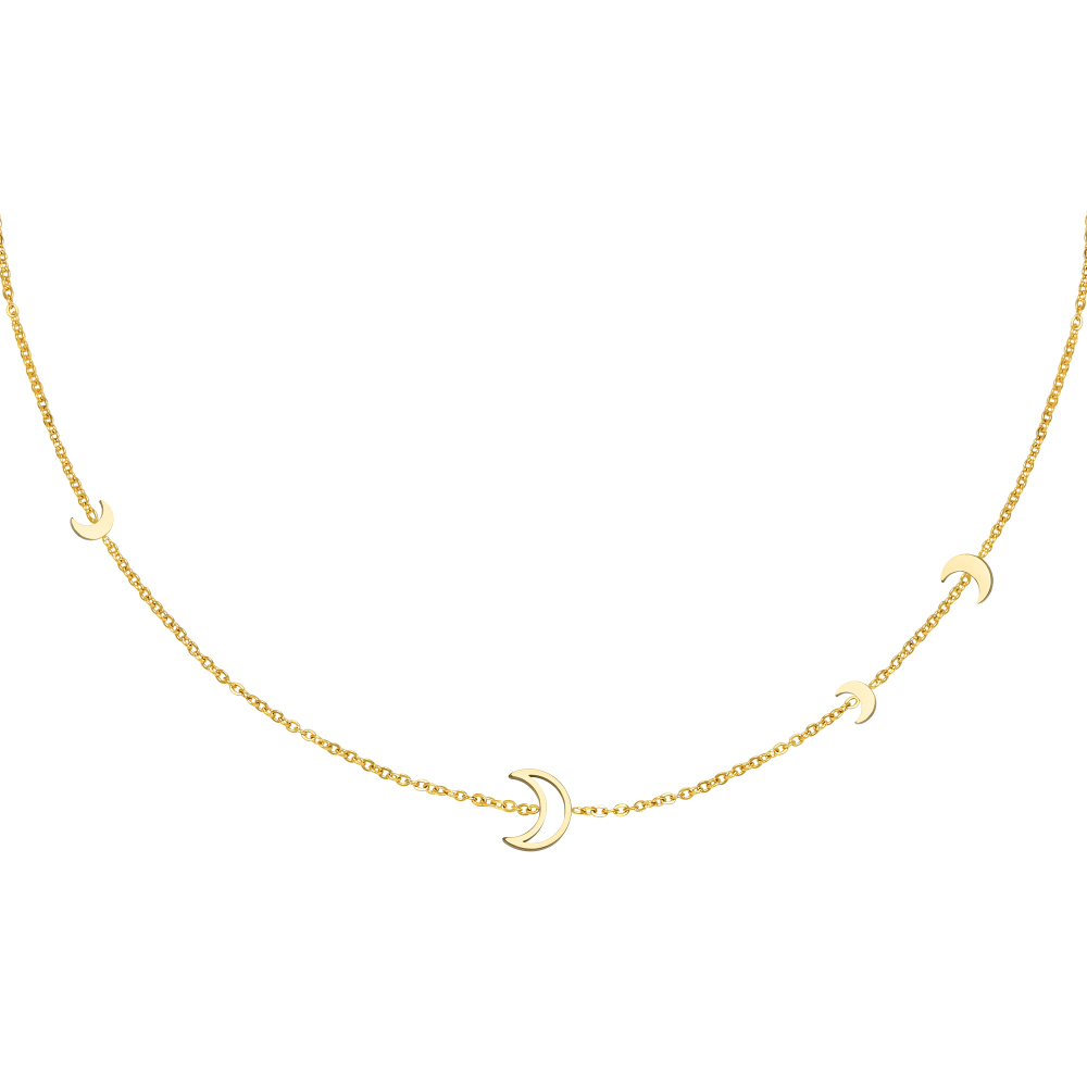 Collier Lune En Acier Inoxydable