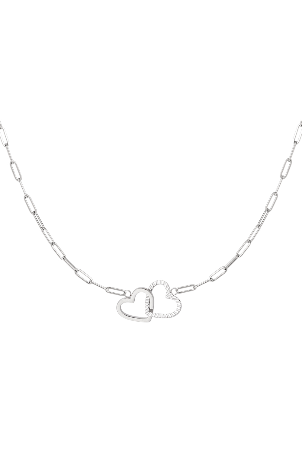 Collier Coeurs Liés - Argent Argenté Acier Inoxydable 