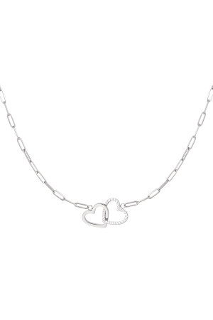 Collier Coeurs Liés - Argent Argenté Acier Inoxydable h5 
