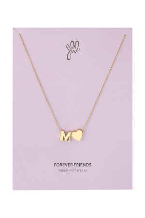 Collier M - Fête Des Mères - Doré Acier Inoxydable h5 