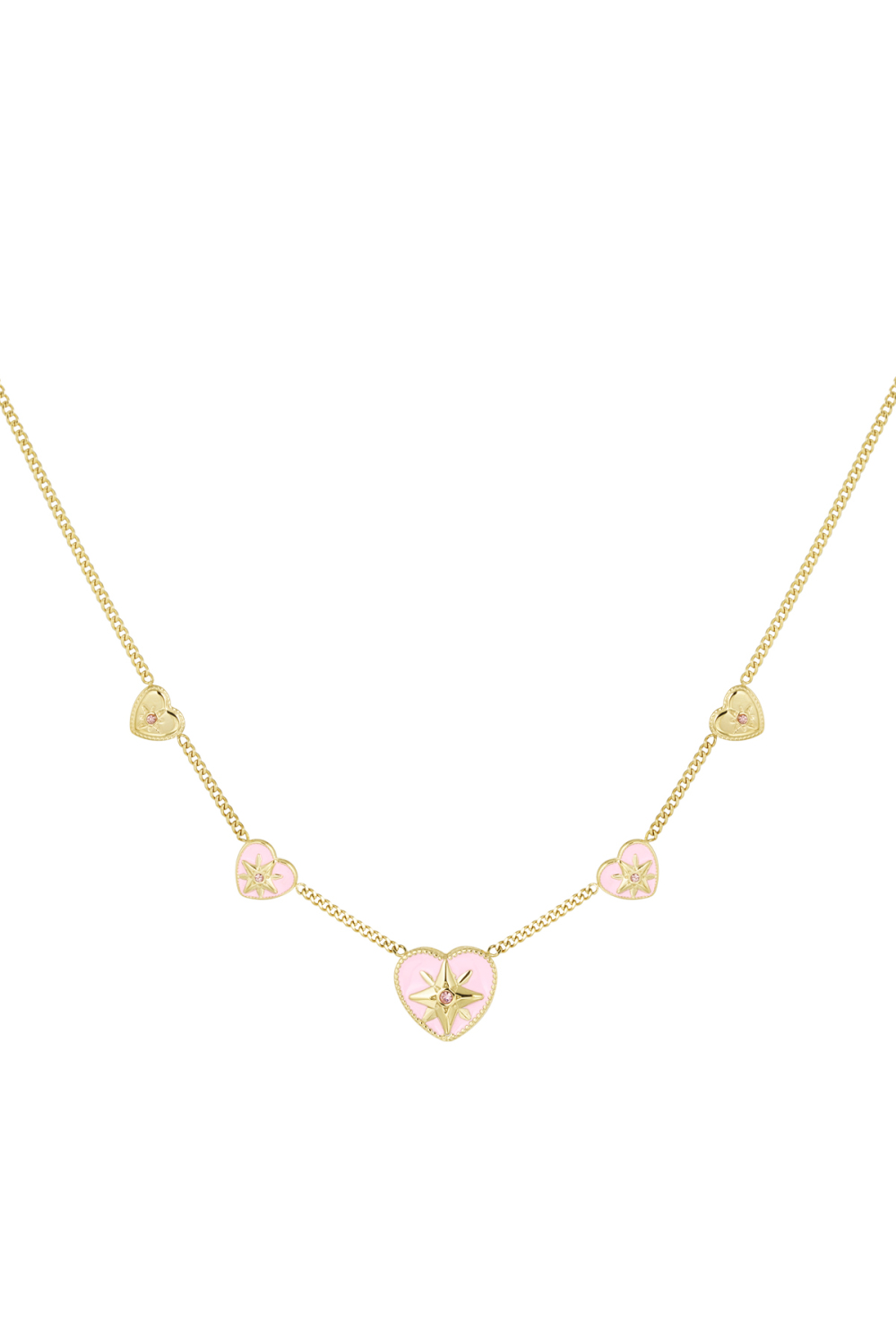 Collier 5 Coeurs Blanc 