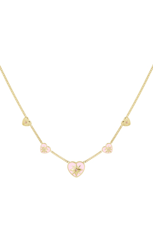 Collier 5 Coeurs Blanc h5 