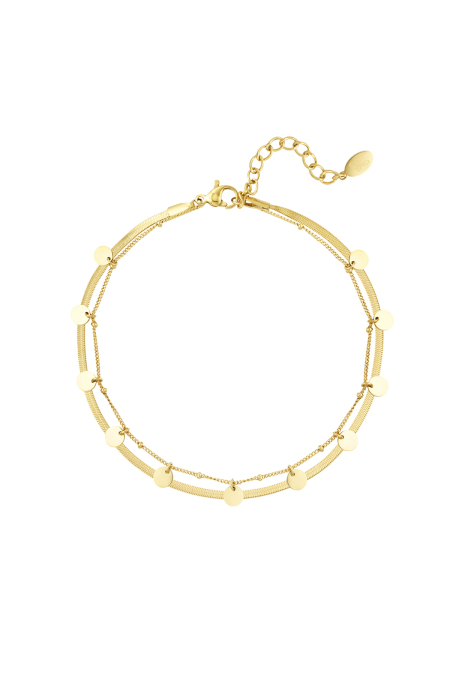 bracelet de cheville cercles double couche