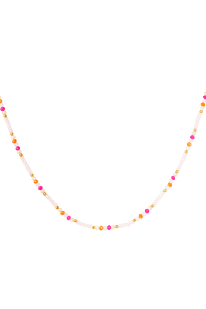 Collier Perles Détail Couleur Or - Rose/Multi h5 