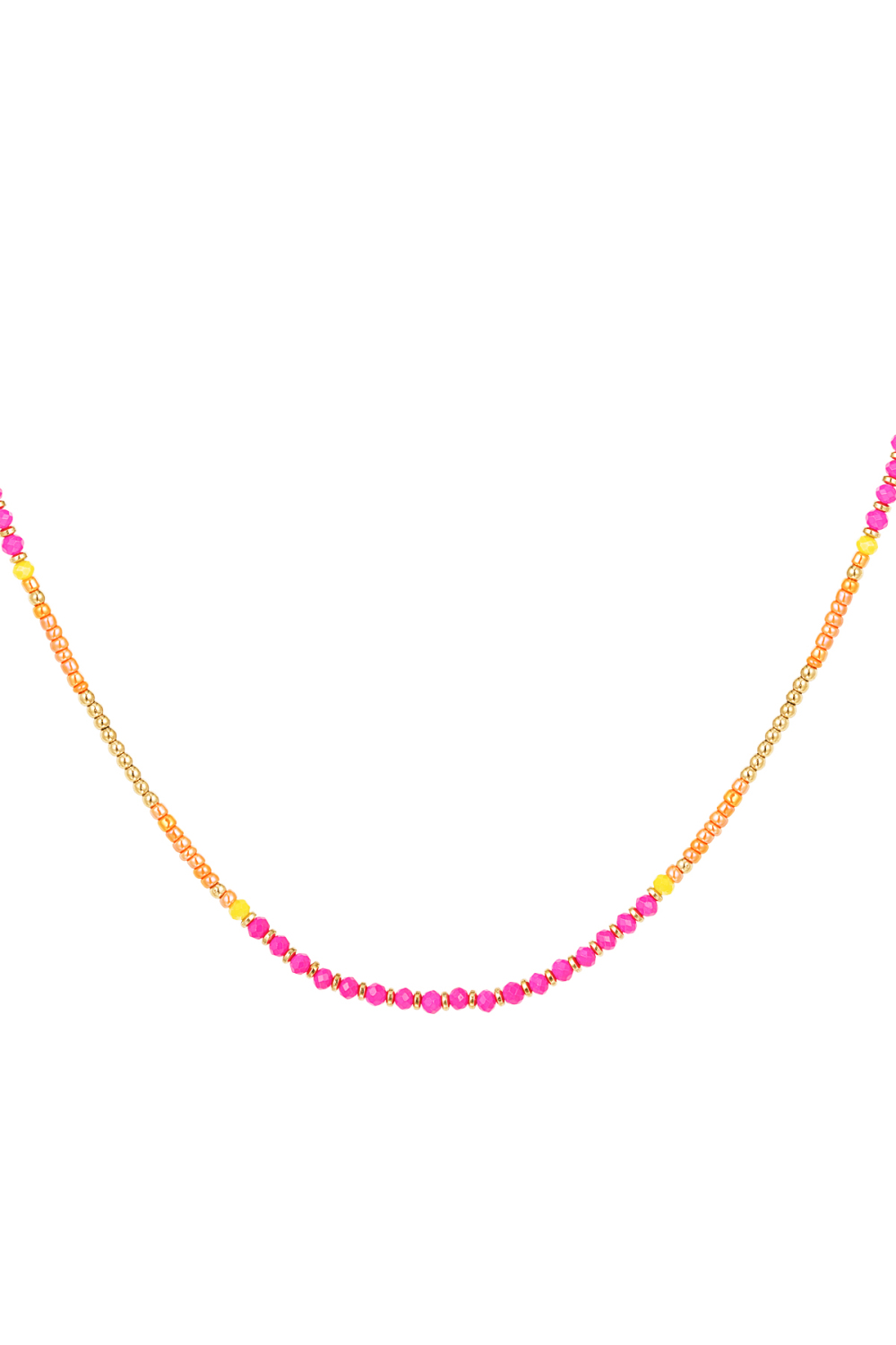 Collier Perlé Party - Orange/Rose 