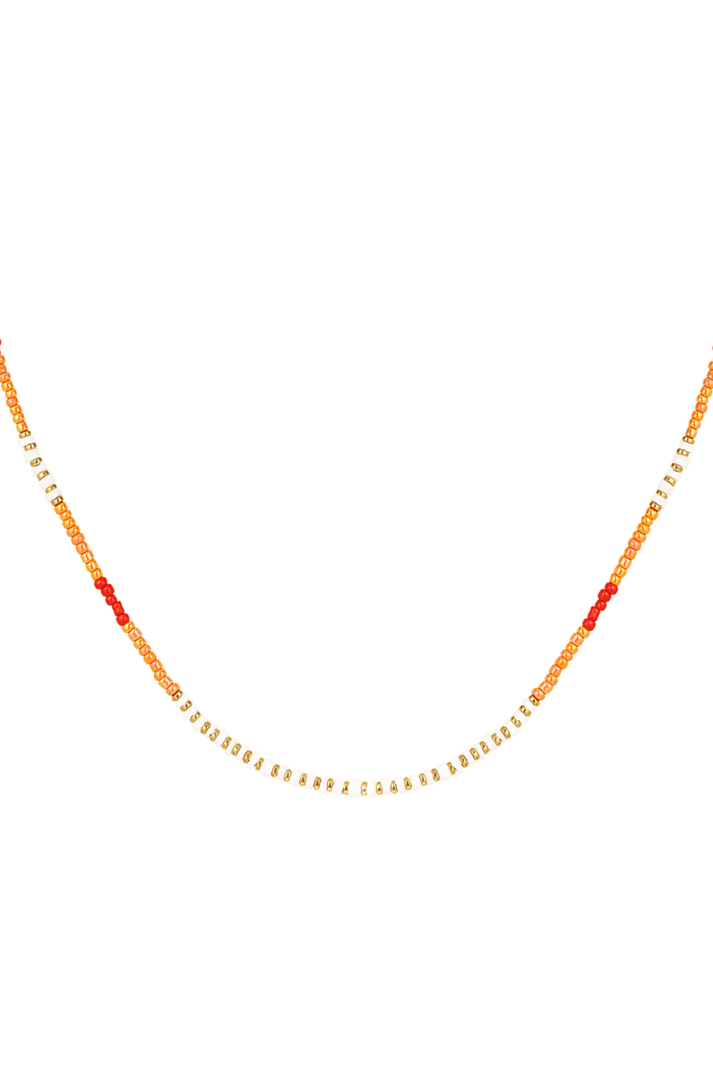 Collier Perlé Party - Orange/Doré 