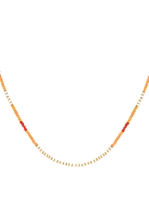 Collier Perlé Party - Orange/Doré h5 