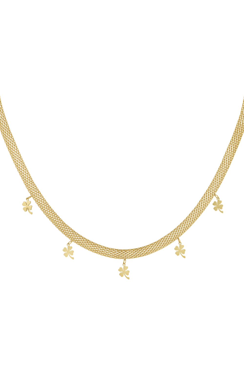 Collier Robuste Avec Trèfles