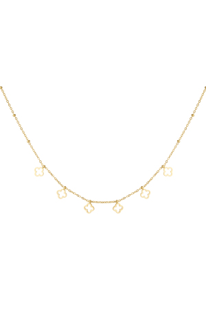 Collier Trèfles À 6 Feuilles Doré h5 