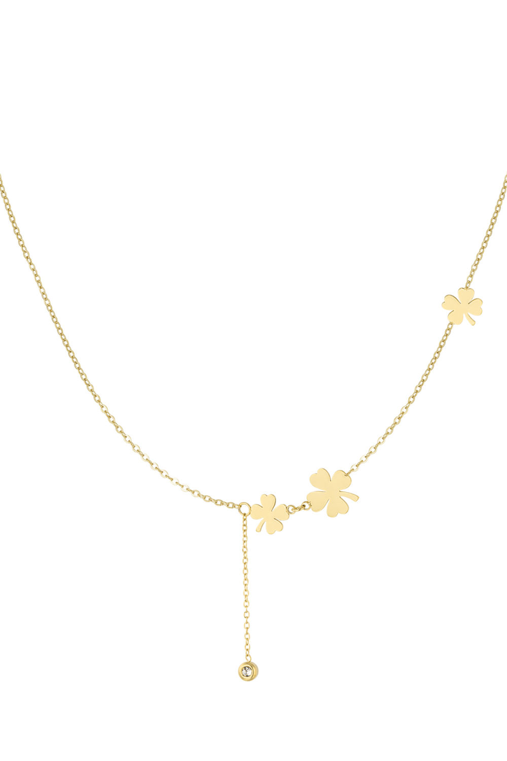 Collier Trois Trèfles Et Pierre 