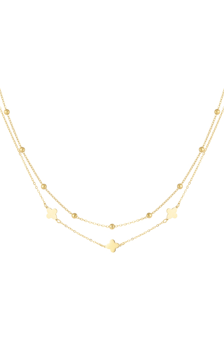 collier double trèfle/boules