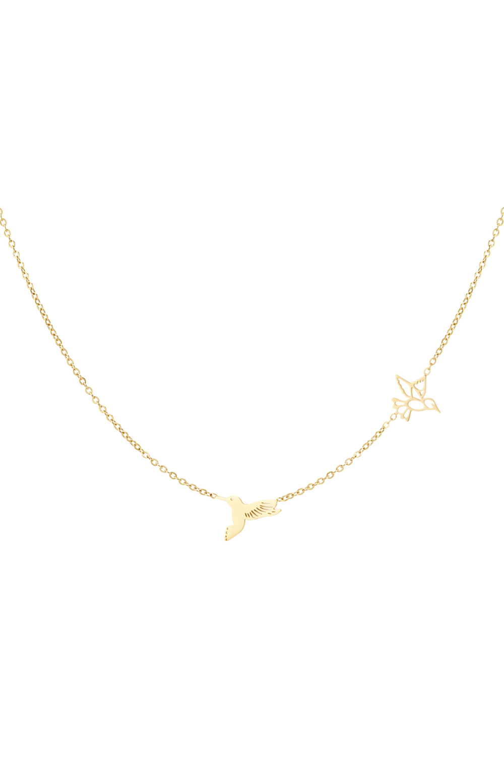 Collier 2 Oiseaux - Doré