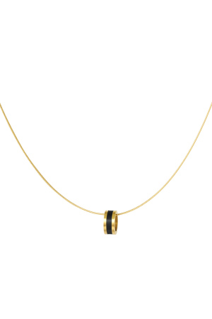 Collier Charm Coloré - Doré/Noir h5 