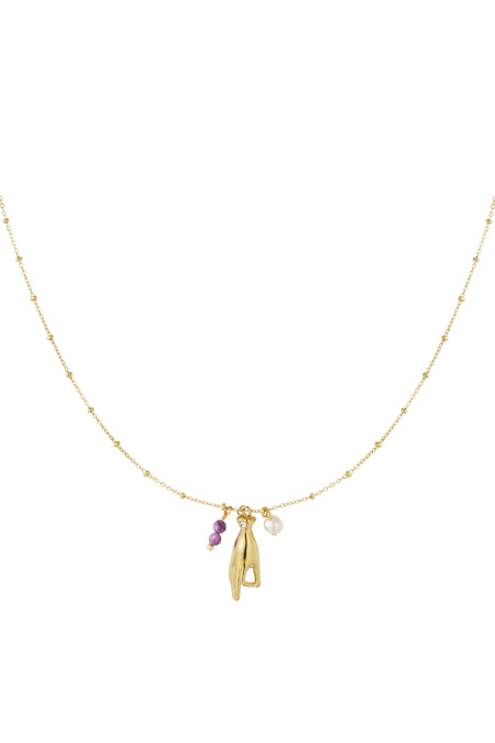 Collier avec breloque main ouverte