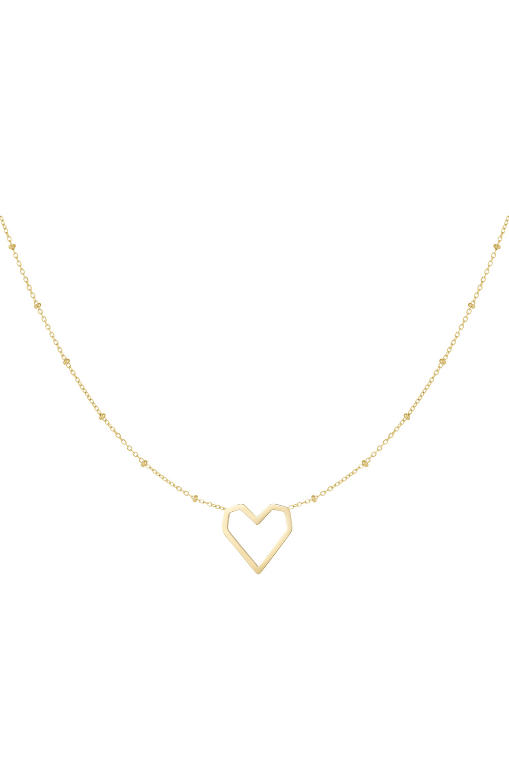 Collier Coeur À Pois - Doré 