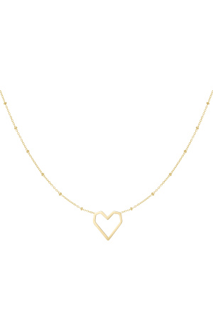 Collier Coeur À Pois - Doré h5 