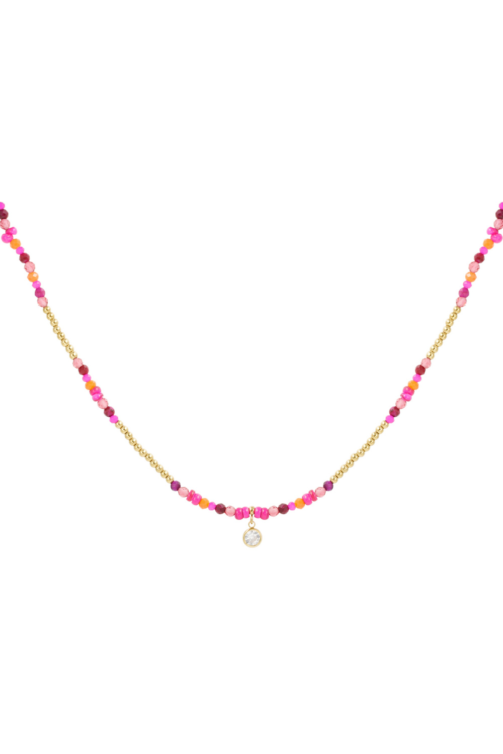 Collier Coloré Pierre Naturelle Et Strass