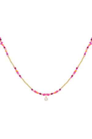 Collier Coloré Pierre Naturelle Et Strass h5