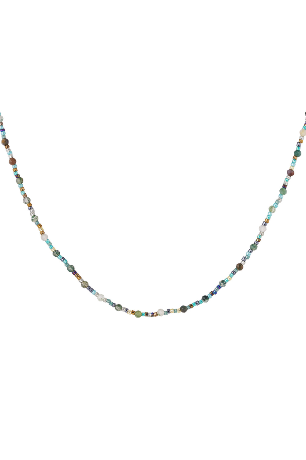 Collier Colcouleur Oré Pierre Naturelle - Couleur Or Vert