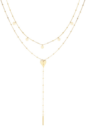 Collier Long À La Taille Avec Cercles - Doré h5 