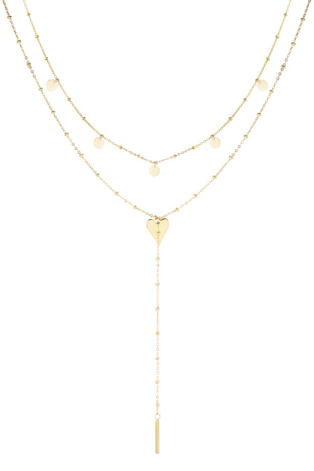 Collier long à la taille avec cercles - doré