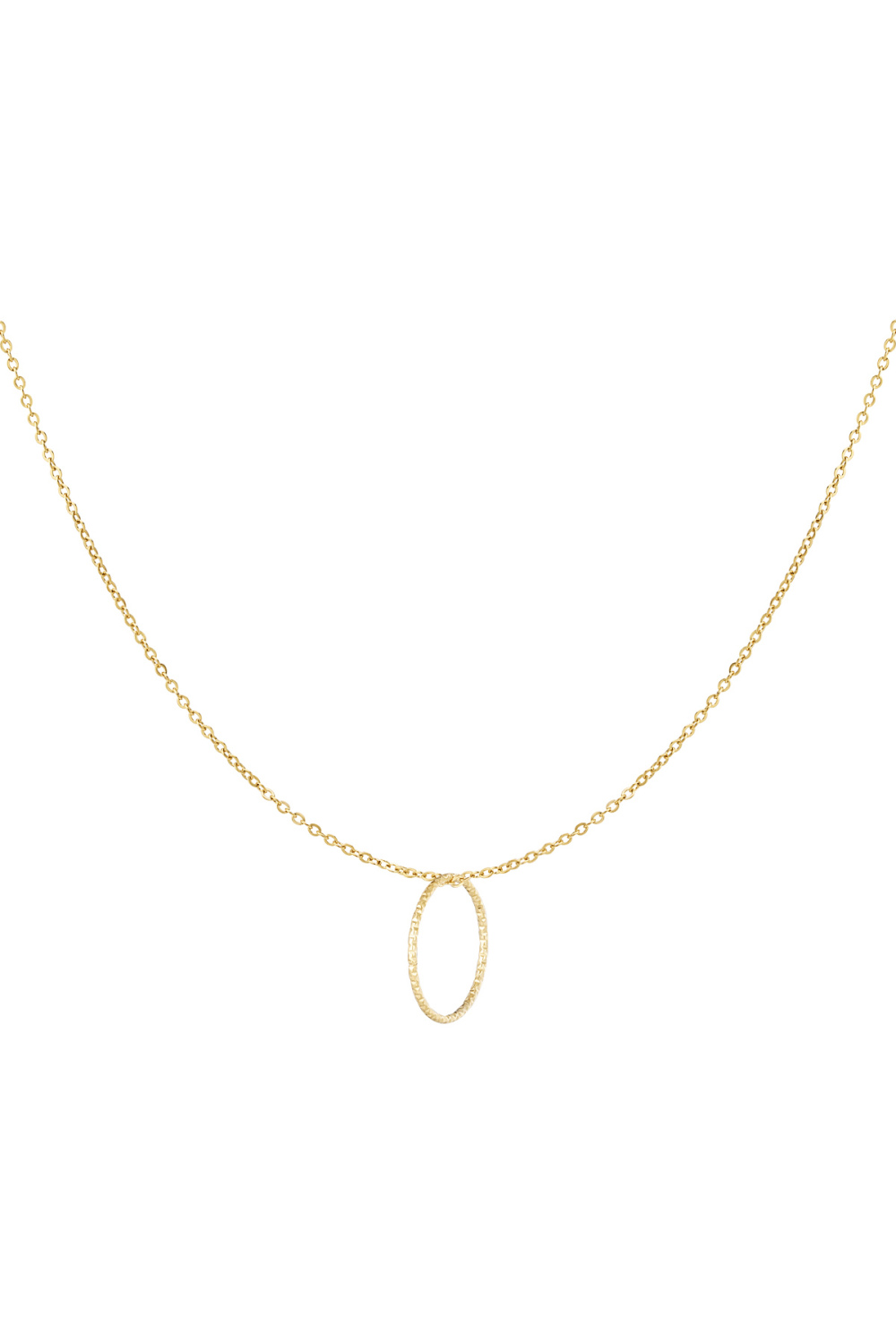Collier Basique Avec Breloque Ronde - Doré