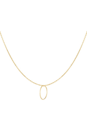 Collier Basique Avec Breloque Ronde - Doré h5