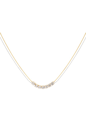 Collier Couleur Or/Argent Avec Pierre h5