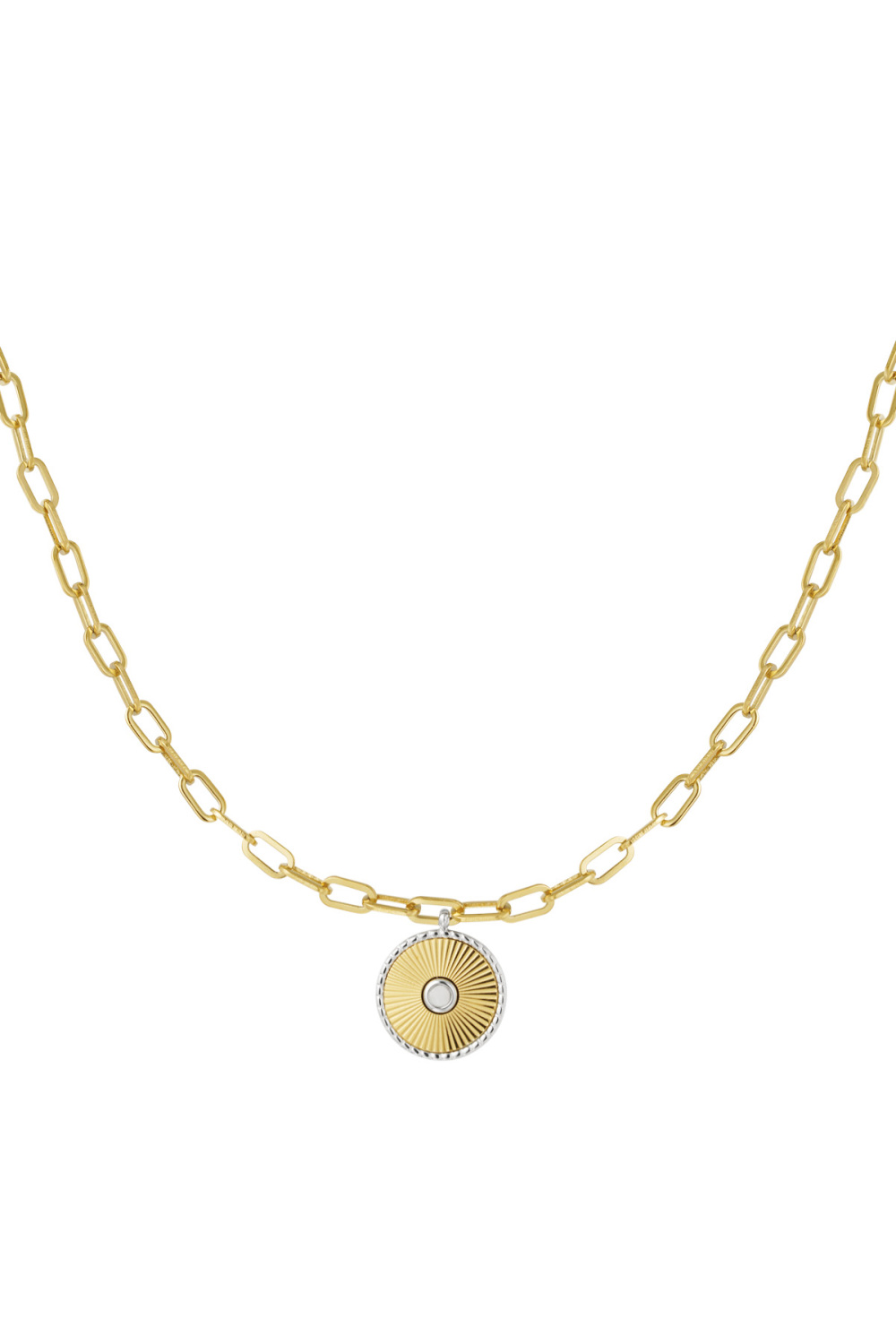 Collier À Maillons Avec Détail Doré/Argenté - Doré 