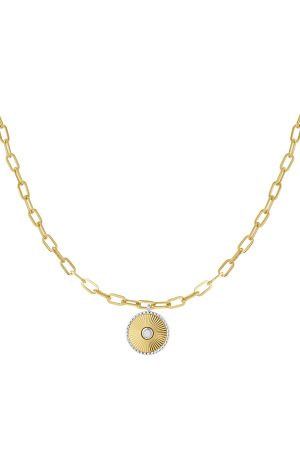 Collier À Maillons Avec Détail Doré/Argenté - Doré h5 