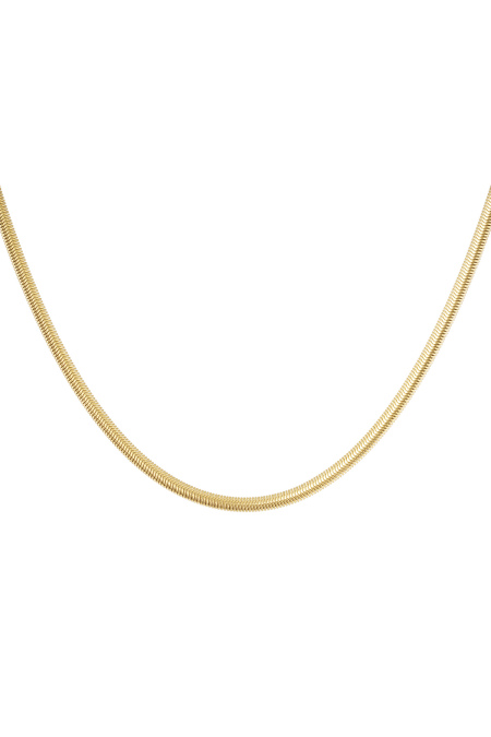 Collier plat avec imprimé - doré-4.0MM
