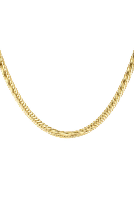 Collier plat avec imprimé - doré-6.0MM