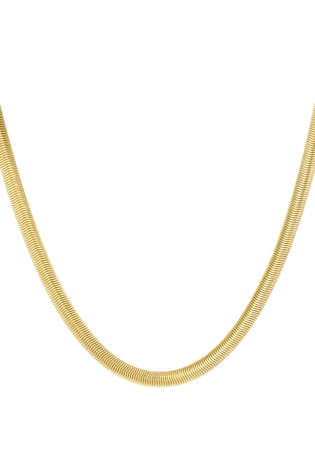 Chaîne unisexe plate avec structure - Couleur or-6.0MM